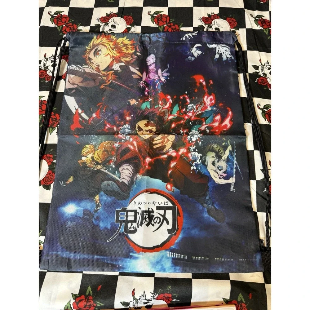 Demon‎ Slayer Kimetsu no Yaiba Anime Drawstring Backpack Bag 14x18